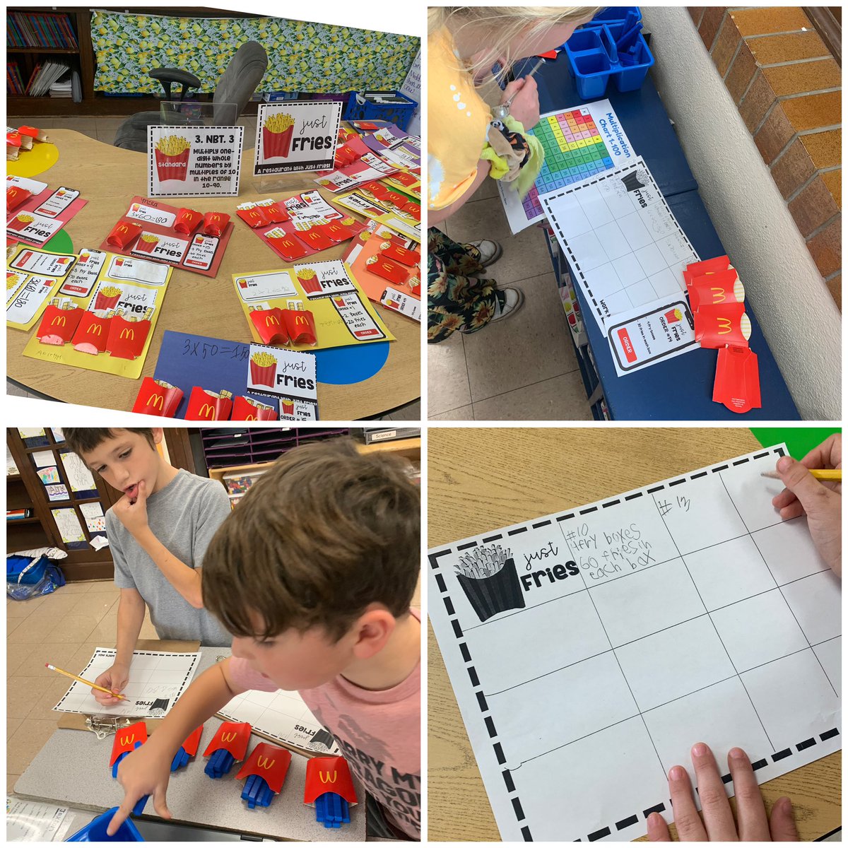 MsB_teaches3's tweet photo. Fryday we fulfilled some McDonald orders for our customers to review multiplying by multiples of 10! 🍟🥤@Hyde3rdG https://t.co/kEfZsmdxG1