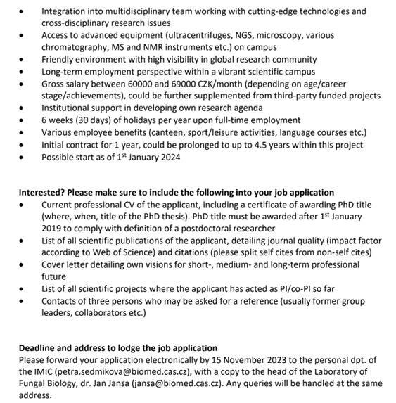 📣Position announcement📣
Two postdoc/one PhD student positions to be filled from 1st January 2024 on arbuscular mycorrhiza - bacterial interactions in the Laboratory of Fungal Biology with @JanJansa8, IMIC, Czech Academy of Sciences, Prague Czech Republic. Deadline 15 November.