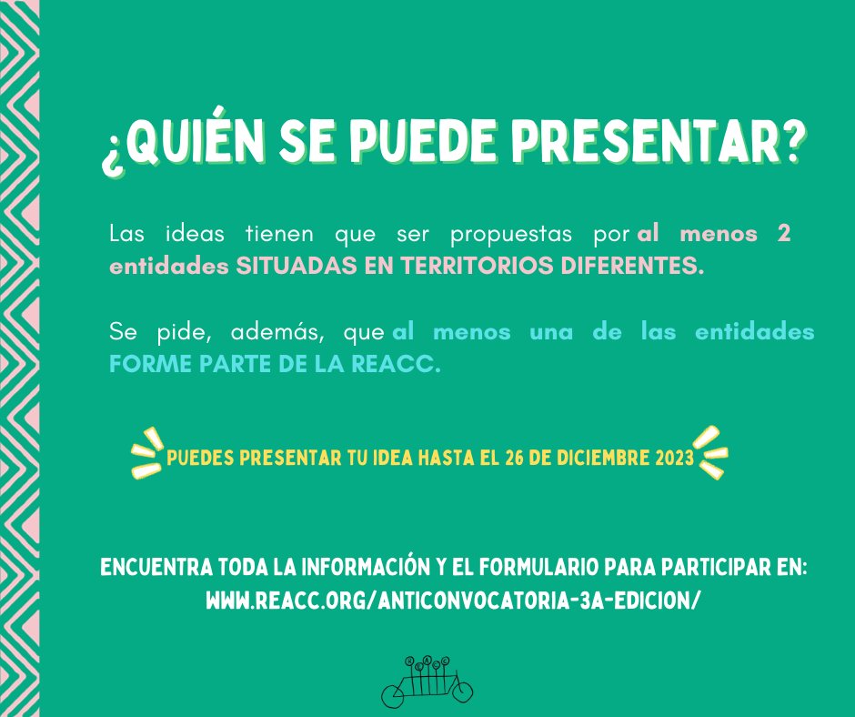 RedREACC (@reaccred) on Twitter photo ¿Qué es esto de la #Anticonvocatoria de la #REACC💥? 🤔
Aquí te contamos más ⬇️👏😍 y ¡te invitamos a compartir y sumar tu idea!
Encuentra todos los detalles en: reacc.org/anticonvocator…
Dispositivo posible gracias a <a href="/fdnc_es/">Fundación Daniel y Nina Carasso</a> 😍
#CulturaComunitaria ¿Qué es esto de la #Anticonvocatoria de la #REACC💥? 🤔
Aquí te contamos más ⬇️👏😍 y ¡te invitamos a compartir y sumar tu idea!
Encuentra todos los detalles en: reacc.org/anticonvocator…
Dispositivo posible gracias a <a href="/fdnc_es/">Fundación Daniel y Nina Carasso</a> 😍
#CulturaComunitaria