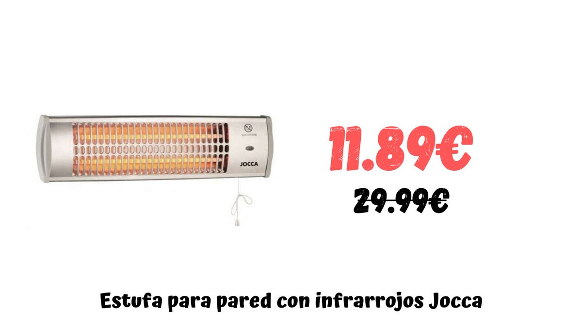 enchollados's tweet photo. ¡Chollo va! Estufa de pared Jocca con infrarrojos por sólo 11.89€ (-30% si eres nuevo usuario en Miravia). 👉🏻 https://t.co/VITkYRz4IW

#chollo #enchollados #oferta #descuento #hogar https://t.co/0HUHebCd4K