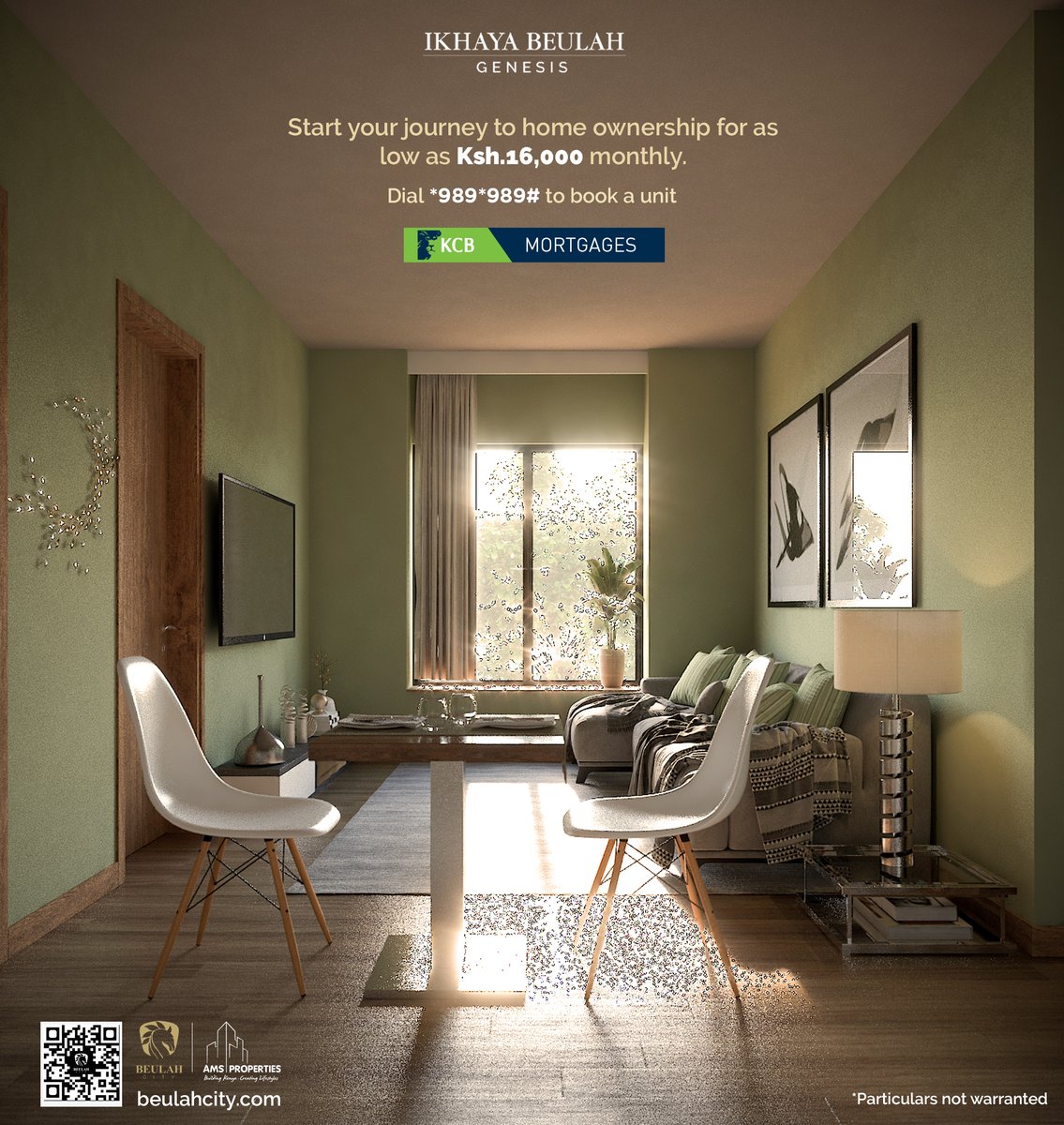BeulahCity's tweet photo. Welcome home to Ikhaya Beulah Genesis! ✨🏡

With our new mortgage partnership with KCB Bank, owning your dream apartment is now within reach for as little as 16,000Ksh per month. 

Dial *989*989# to book a unit today.

#IkhayaBeulahGenesis 
#TukoKejourney https://t.co/hAgq2VgB4p