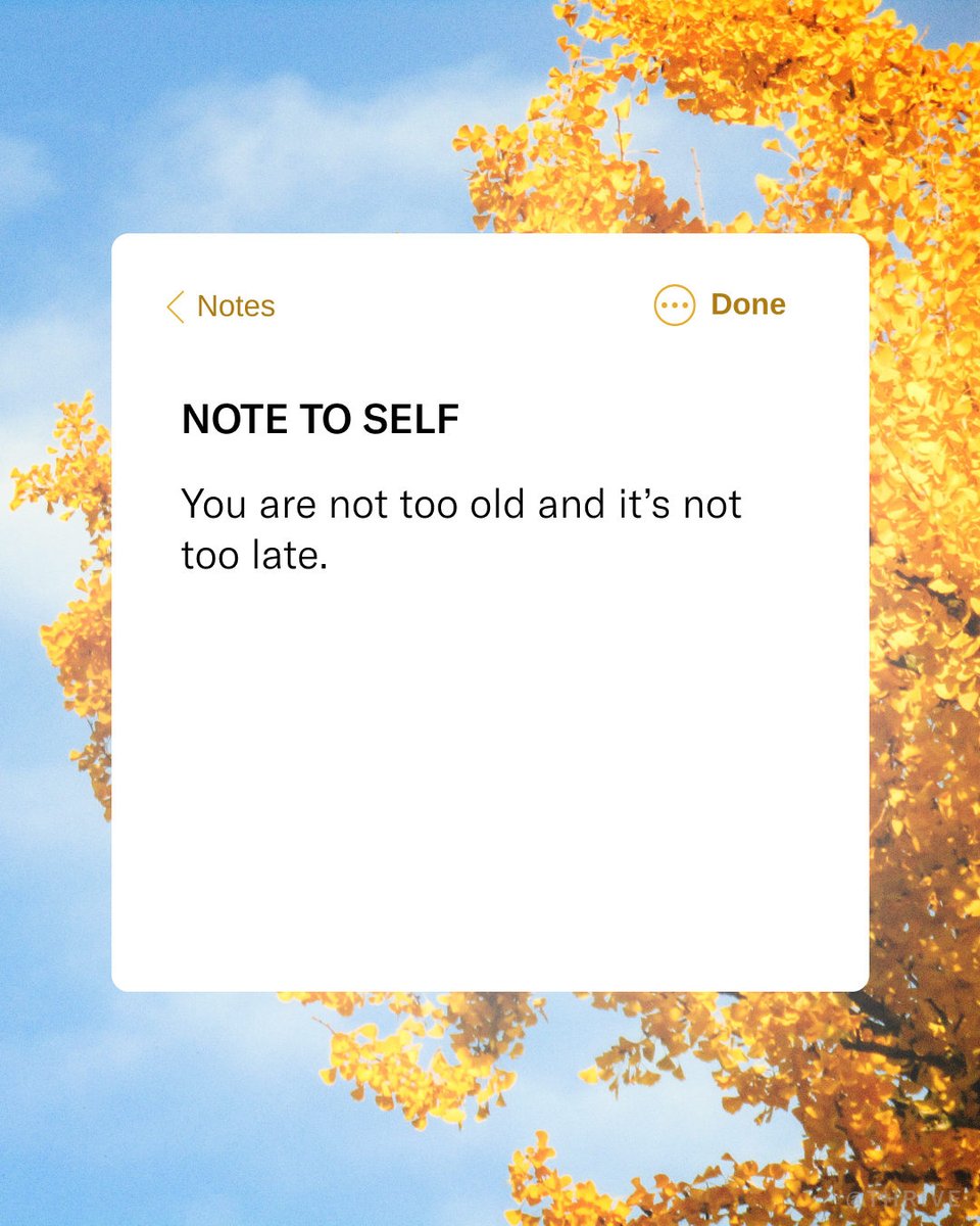thrive's tweet photo. As @ariannahuff says, "let’s take away from ourselves the pressure of believing we must achieve it all at 30 or 40 or any age, for that matter, or all at once." It's never too late to go after your goals — big or small. What's one thing you want to start working toward? https://t.co/eNiTx4VIE8