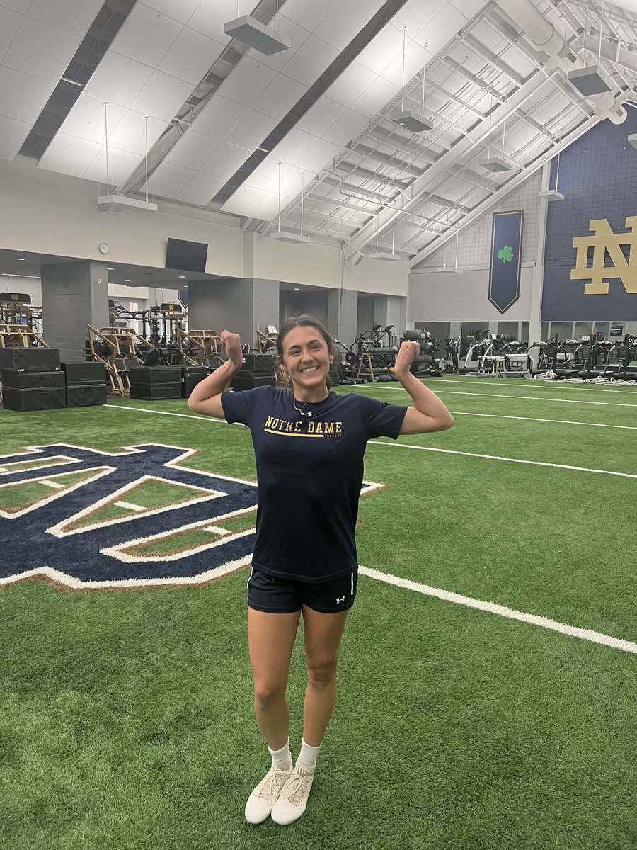 ND_Performance's tweet photo. Need some #MondayMotivation ?! After months of rehab, it took @NDSoccer athlete Berkley Mensik ONE attempt to pass her conditioning assessment. That's the embodiment of #AllFight !!! 

Keep working, Berkley! We can't wait to see you back on the pitch! 

#GoIrish https://t.co/wNjWpAxEEZ