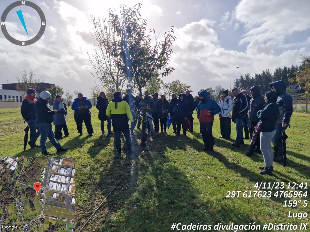 Segunda edición do taller de poda de castiñeiro celebrada o sábado 4 de novembro no souto do parque de As Gándaras con Pablo Fraga de #campolab. O mal tempo non impediu a gran interese e participación nesta acción formativa. 
 #cadeirasdivulgación #forestal #castiñeiro #AGACAL