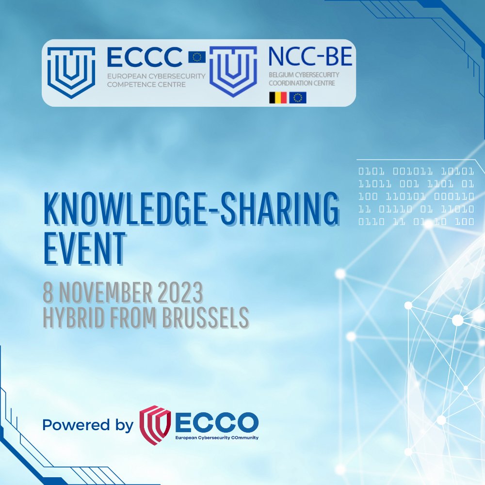 📢Join us on 8 November, at 13:30 - 17:00, for our first Knowledge-Sharing Event on cybersecurity awareness, co-hosted by the Belgian National Coordination Centre (@CCBbelgium) 📅Few days left to register! 🌐Register here: lnkd.in/emVwxxMK
