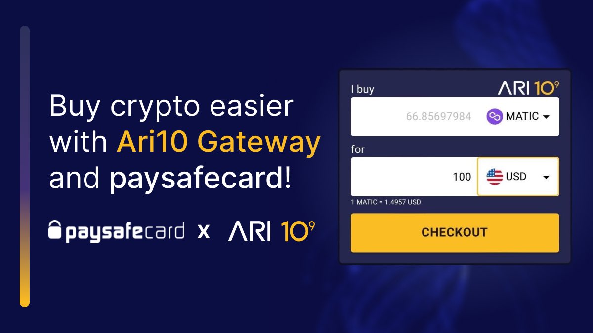 Looking to buy crypto without a bank account? 💸 Ari10 Gateway ➕ paysafecard  makes it possible! You can purchase available crypto with just a 16-digit  code, which you can obtain at any