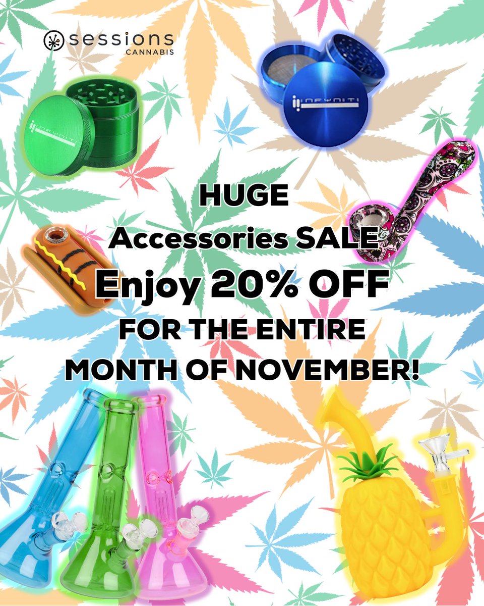 Upgrade your sesh with some cool and fun accessories and enjoy it with 20% OFF for the entire month! 🥳🥳🥳
