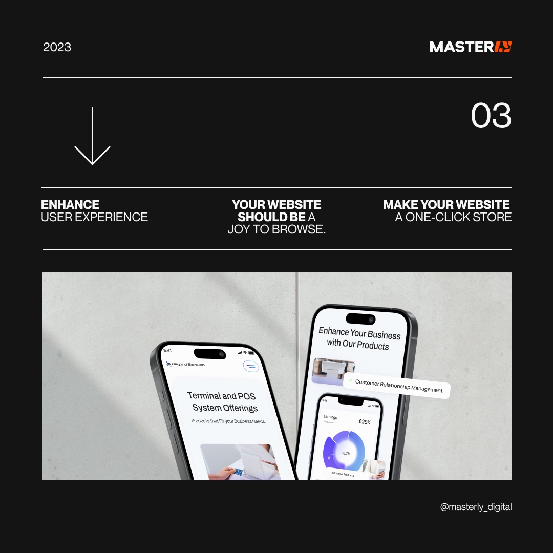 masterly_design's tweet image. 👀 Your web design can enhance user experience, drive engagement, and boost conversion rates. It's no longer just about what you offer; it's how you offer it. #UserEngagement #ConversionOptimization
