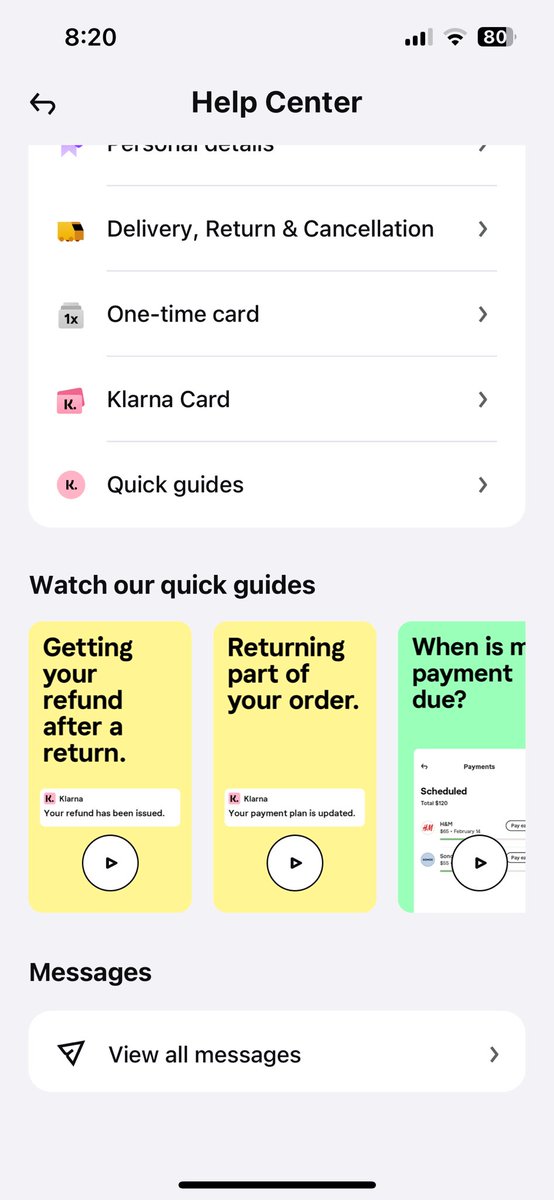 domcjuarez's tweet photo. @Klarna where is your chat function? I’ve searched every part of your app and can’t find it anywhere https://t.co/VFt9kBowJb