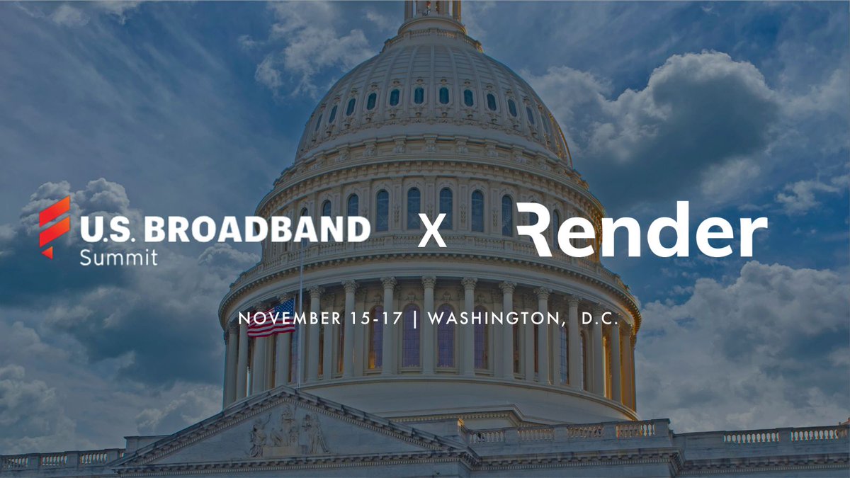 RenderNetworks's tweet image. 📣 Render is thrilled to be sponsoring @FierceTelecom&apos;s U.S. Broadband Summit next week

💵 With #BEAD funding at the center of all industry conversations, stay tuned for some exciting Render announcements at the show. Schedule a meeting w/ the team here: rendernetworks.com/events