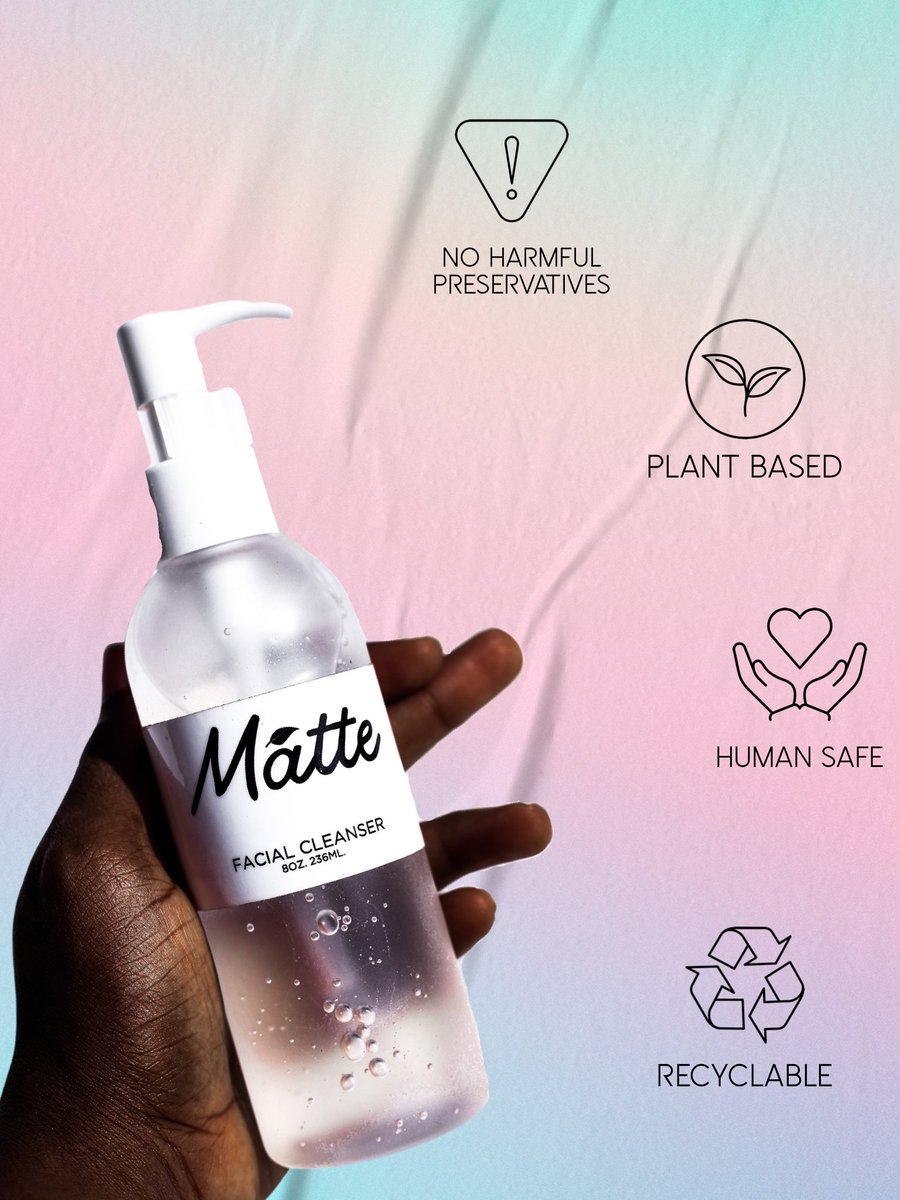 MatteSkincare's tweet photo. Embrace the beauty of sustainability with our Gel facial cleanser! 

Made with love and care, it's sustainably produced, ensuring a brighter future for all. Say goodbye to harmful ingredients and hello to a naturally radiant glow! 🌿✨

#SustainableSkincare #MatteSkincare https://t.co/VeUEgb1f40