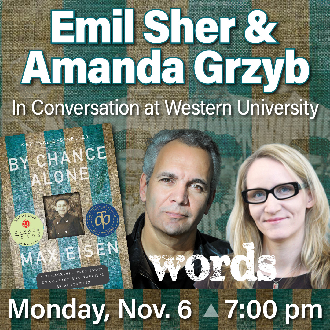 PHWestern's tweet image. Join us for a conversation between playwright Emil Sher, who is writing a play based on Max Eisen&apos;s By Chance Alone, and @WesternU&apos;s Amanda Grzyb, who was crucial in shaping Eisen&apos;s award-winning memoir of surviving the Auschwitz.

Registration is free! ➡️ wordsfest.ca/events/2023/em…