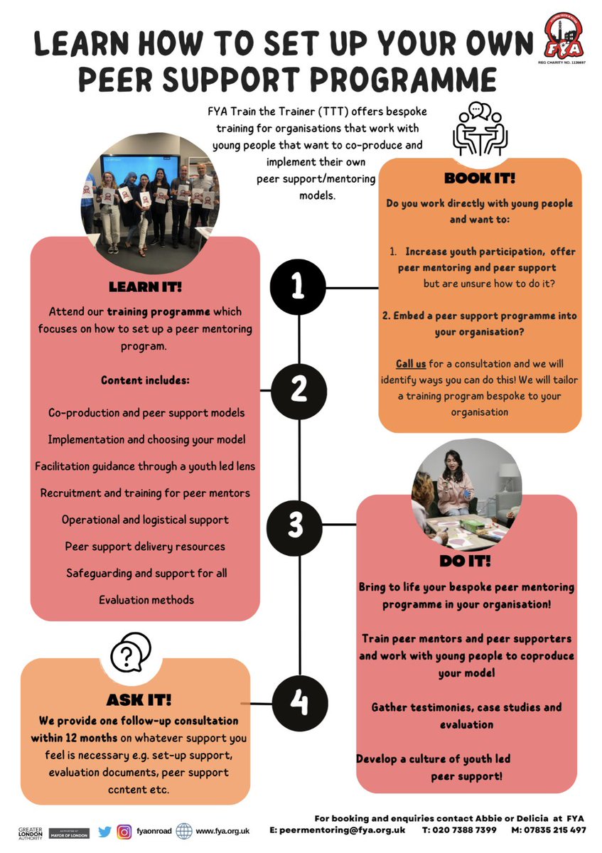 FYAonroad's tweet photo. It’s #YouthWorkWeek #YWW23 &amp; the theme this year is #youthwork in every place &amp; space! We offer a Train the Trainer programme for orgs that work with #YP who want to start their own #peermentoring or #peersupport projects. Get in touch for more info ⬇️ @natyouthagency https://t.co/EfG2EU3r1x