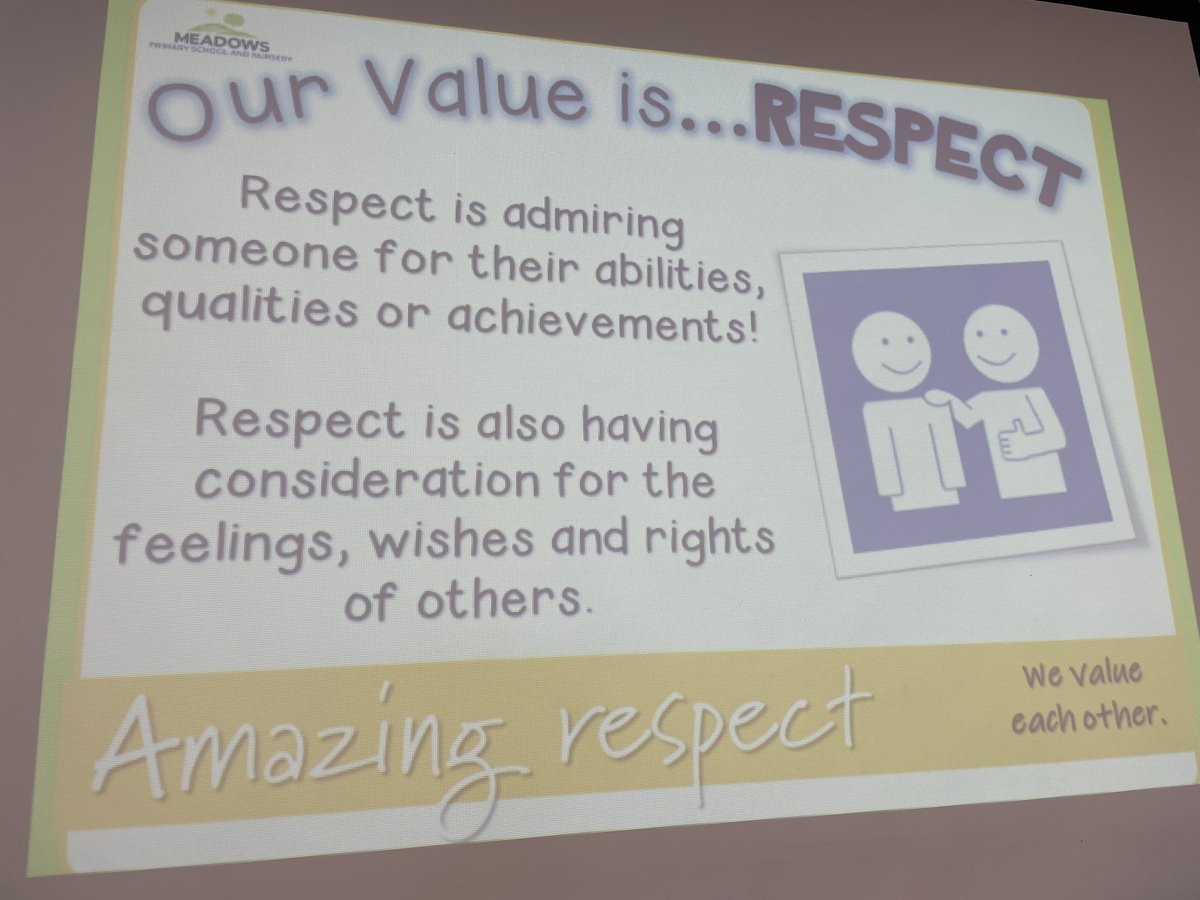 meadows_primary's tweet photo. Welcome back to school!
We begin this half term focusing on the value of respect!
#OutstandingValues💙 https://t.co/VdIZMIoLb7