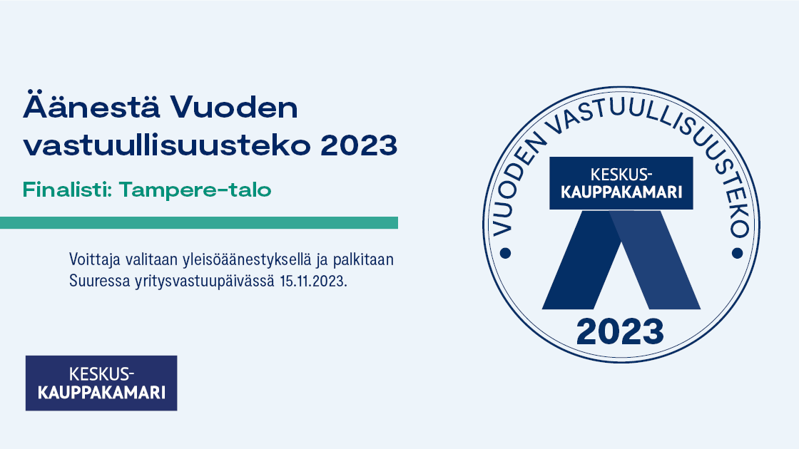 Pääsimme Vuoden vastuullisuusteko -kilpailun finaaliin matalan kynnyksen ilmaistapahtumilla! 💚

Käy äänestämässä ja tutustumassa 👉 kauppakamari.fi/vastuullisuus/…