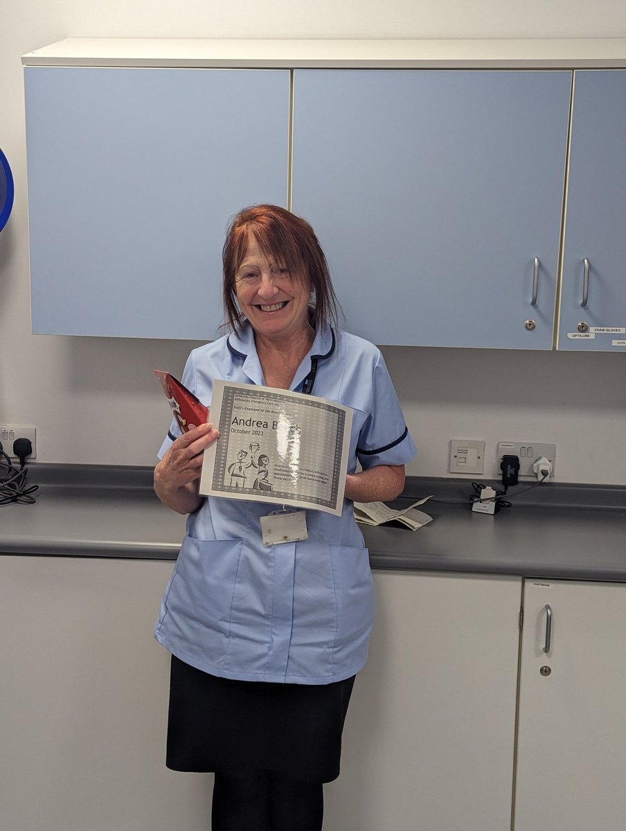 Our October employee of the month for October on AEC. Andrea is one of our ward clerks. Always happy to help and overall is just brilliant. Thank you Andrea #aec #acutemed @drziadin @TracyBullock12