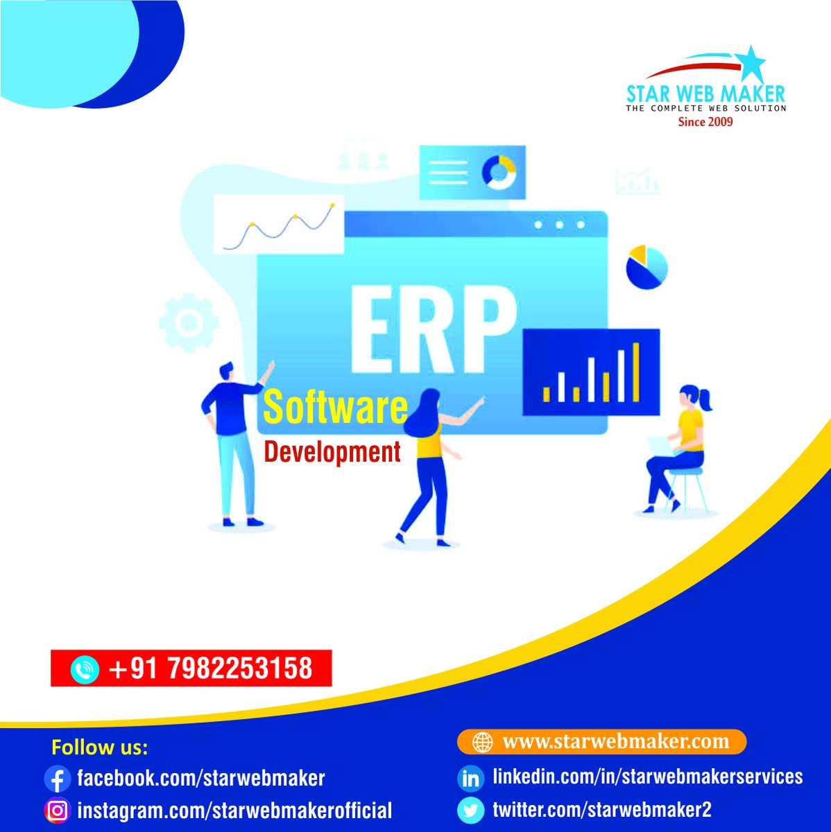 StarWebMaker2's tweet image. When selecting an #ERP_software_development company, it's essential to consider your business's specific needs, industry, and size. #Star_Web_Maker is a global leader in ERP software development. We offer a wide range of ERP solutions for businesses of all sizes and industries.