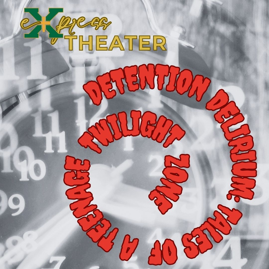 StX_Theater's tweet photo. eXpress Theater presents: Detention Delirium: Tales of a Teenage Twilight Zone

This show is directed by seniors from our department, and all proceeds will go to charity. 

Mark your calendars for December 4th at 3:30 &amp; 6:00!

#stxtheater #eXpressshow #charity #twilightzone https://t.co/sXA0n8TAaB
