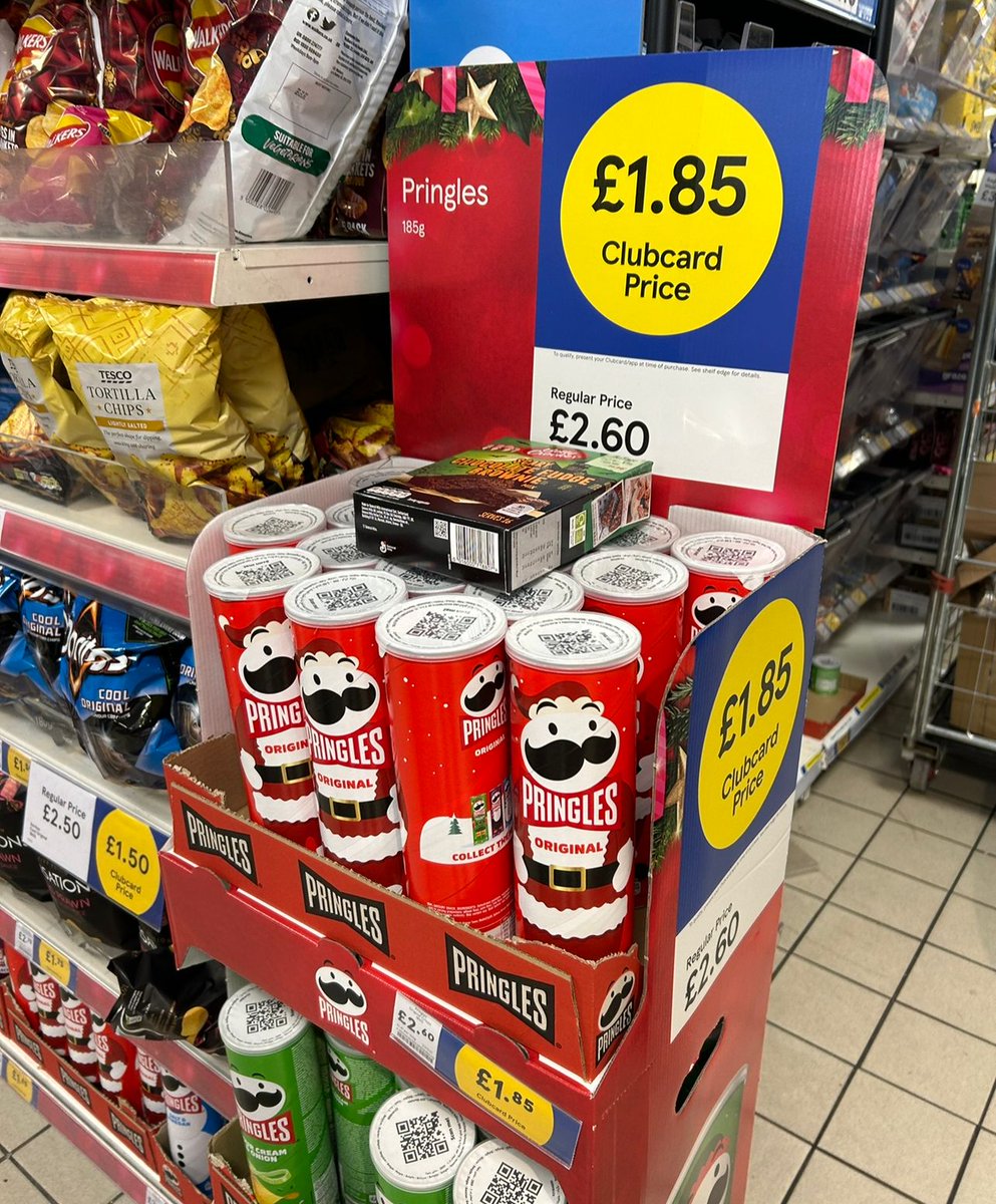 £1.85 #Pringles prices at Tesco, if you have a Clubcard, but only 185g. Always read the small print!