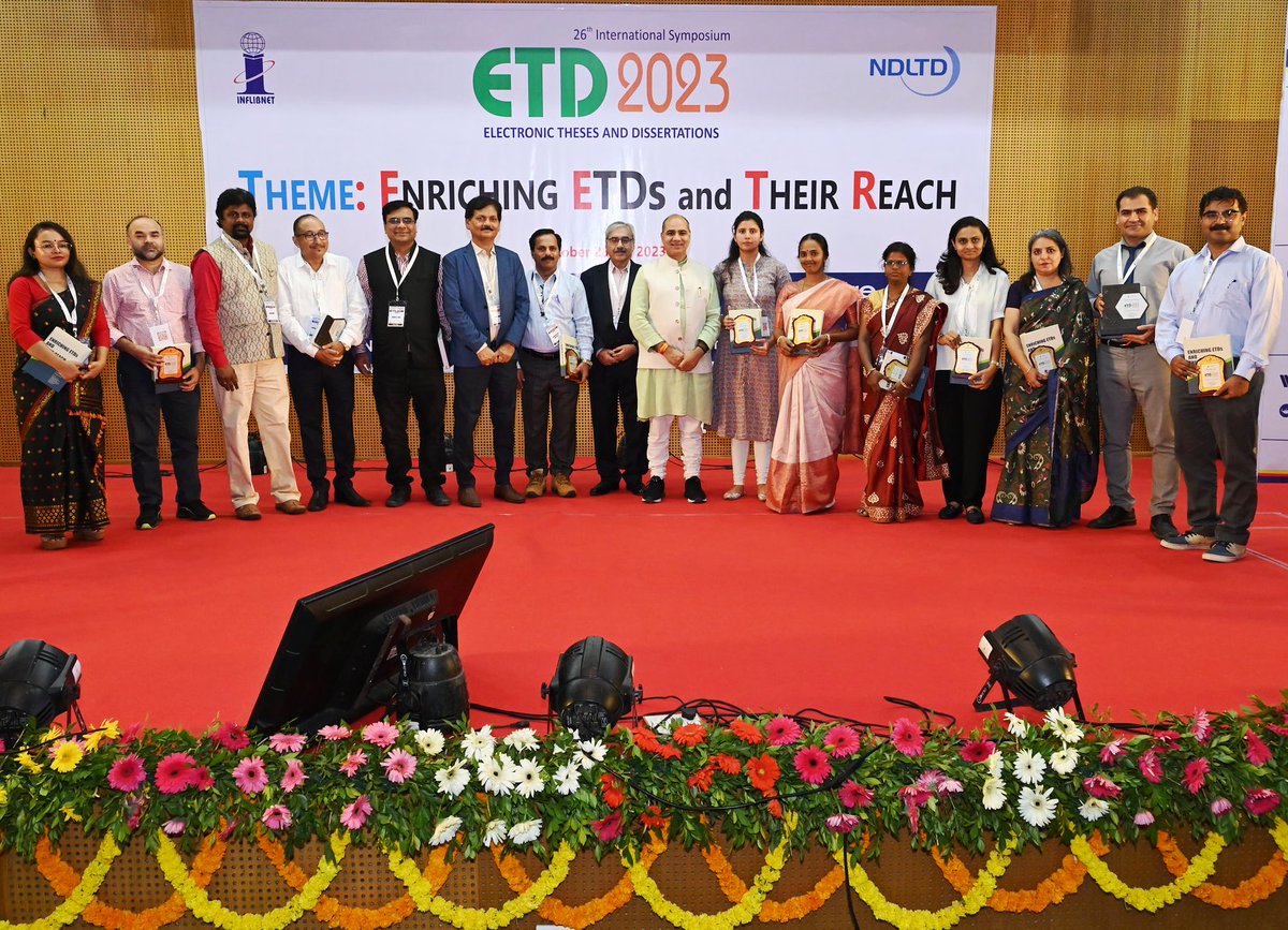 Very glad to attend and deliver an oral presentation titled "Trends in Women Studies, 2011-2020: A Computational Text Analysis" in #ETD2023 jointly organized by <a href="/NDLTD/">NDLTD</a> and <a href="/INFLIBNET/">INFLIBNET Centre</a> in #Gandhinagar #Gujarat. #Shodhganga #India
Download #OA article: zenodo.org/records/100577…
