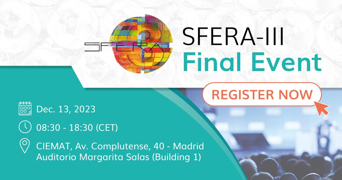 H2020 CSP projects (@h2020csp) on Twitter photo 🔔#SaveTheDate As SFERA-III is coming to an end, the Consortium invites you to its Final Event!
📍CIEMAT, Madrid, Spain
🗓️ 13/12/2023 - 08:30 - 18:30
👉Link to register: lnkd.in/ed6PnfBd
ℹ️More info: lnkd.in/eucMjyw5
#CST #CSP #solarpower <a href="/HorizonEU/">Horizon Europe 🇪🇺</a> <a href="/EU_H2020/">Horizon 2020</a> 🔔#SaveTheDate As SFERA-III is coming to an end, the Consortium invites you to its Final Event!
📍CIEMAT, Madrid, Spain
🗓️ 13/12/2023 - 08:30 - 18:30
👉Link to register: lnkd.in/ed6PnfBd
ℹ️More info: lnkd.in/eucMjyw5
#CST #CSP #solarpower <a href="/HorizonEU/">Horizon Europe 🇪🇺</a> <a href="/EU_H2020/">Horizon 2020</a>