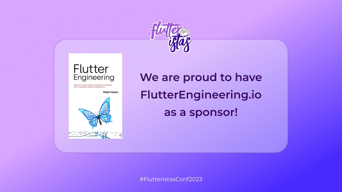 FlutteristasCon's tweet image. Thrilled to announce FlutterEngineering.io as our Gold Sponsor for #FlutteristasConf2023! 🌟 🚀 

Dive into the world of Flutter with their meticulously crafted book and exclusive resources. Don&apos;t miss out! ✨Check them out at flutterengineering.io