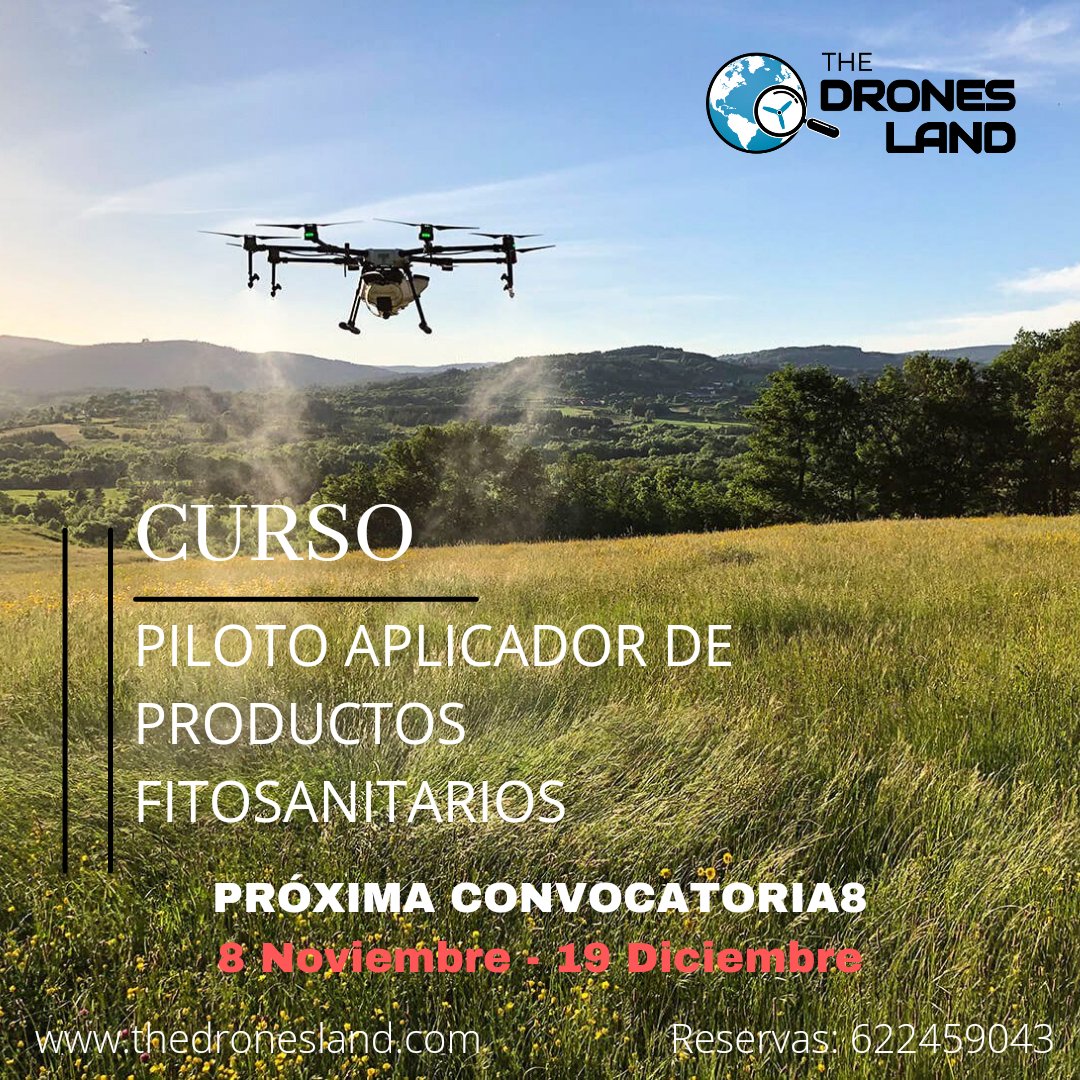 ¡¡NUEVA EDICIÓN  DEL CURSO DE PILOTO APLICADOR DE PRODUCTOS FITOSANITARIOS!!🔥🔥 solo queda 1 plaza disponible 😮
🟡 Del 8 de Noviembre al 19 de Diciembre 
🔴 Con 2 Jornadas Presenciales el 18 y 19 de Diciembre en Madrid💯
🟢 16 temas de estudio 
thedronesland.com/curso-piloto-a…