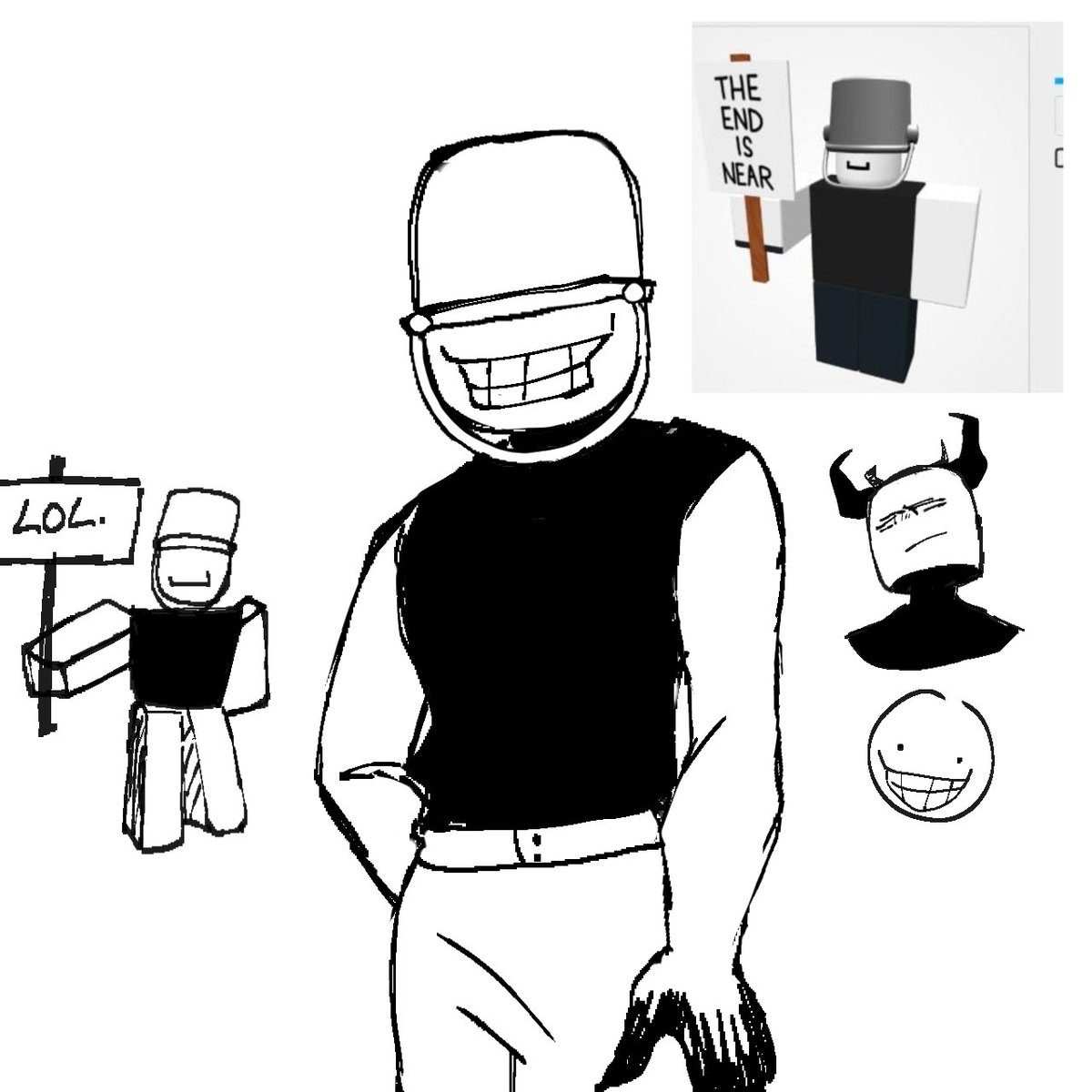 potheadRoblox's tweet image. bucket head  #robloxart #roblox #brickhill