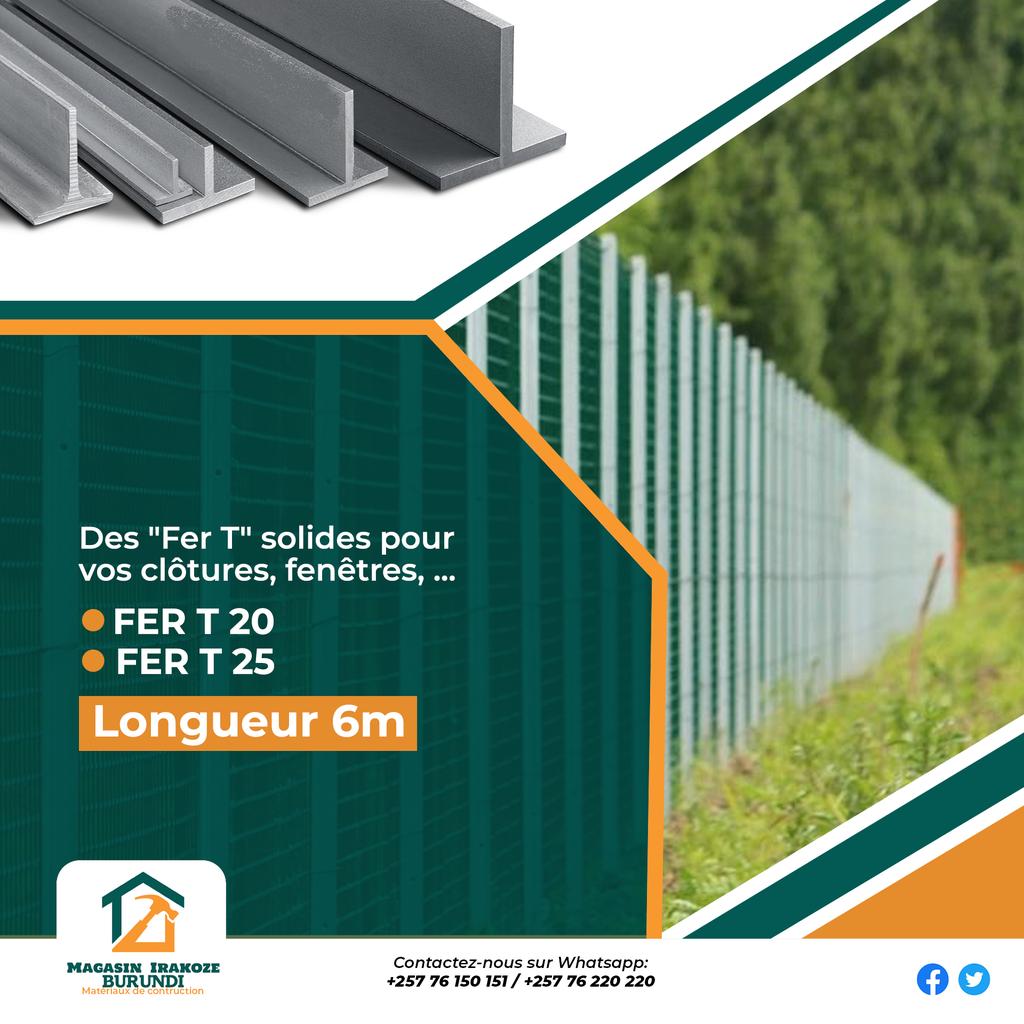 Magasin_IRAKOZE's tweet image. 🟠Des "Fer T" solides pour vos clôtures, fenêtres, ... .
- FER T 20
- FER T 25

📌Disponibles en magasin
📲 Envoyez-nous dès maintenant votre devis et commandes sur Whatsapp.
🚛 Livraison disponible !

#MagasinIrakoze #FerT