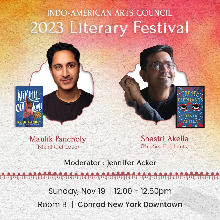 Actor, author, and recipient of the 2023 🏆Lambda Literary Award, <a href="/MaulikPancholy/">Maulik Pancholy</a>  presents 📕‘Nikhil Out Loud’ a novel about a gay Indian American boy who learns the power of using his voice, at a book reading panel during the IAAC Literary Festival 2023. Joining him is author