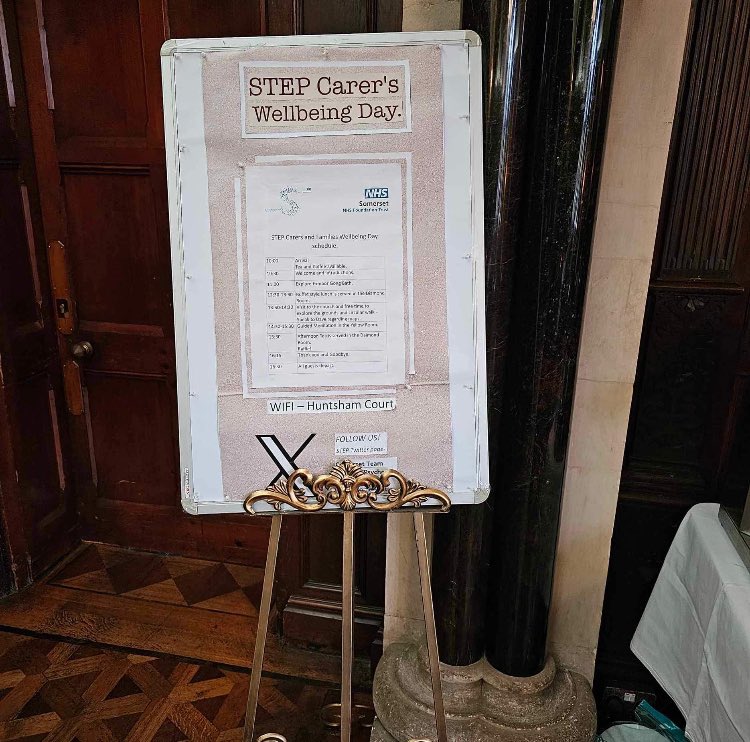 Last week STEP Held a tranquil well-being day for carers at Huntsham court, promoting the importance of self care.Everyone throughly  enjoyed themselves.  Feedback  :- thank you for yet another amazing day of recuperation. Gorgeous gong bath, treatment, meditation. <a href="/SomersetFT/">Somerset NHS Foundation Trust</a>