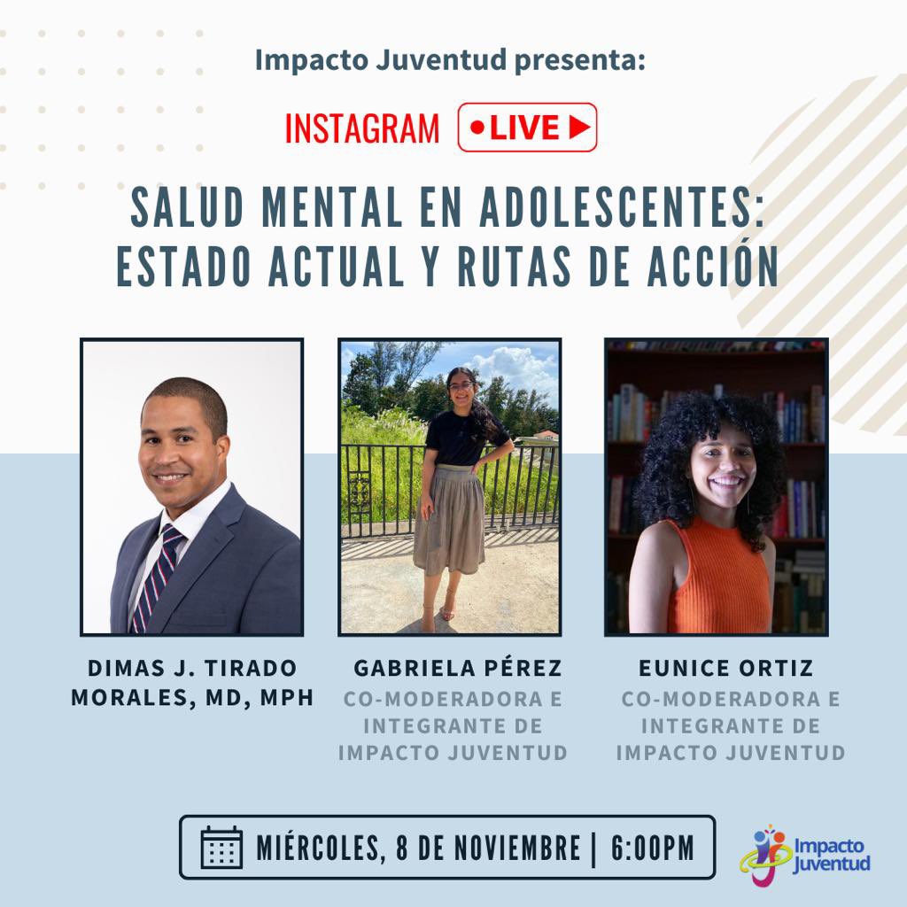 La salud mental de los adolescentes en nuestro país está empeorando debido a factores sociales, económicos y políticos. Es necesario establecer estrategias para abordar esta problemática. 

Les vemos el 8 de noviembre a las 6:00 p.m.,en IG Live para discutir el tema. 

#IJ