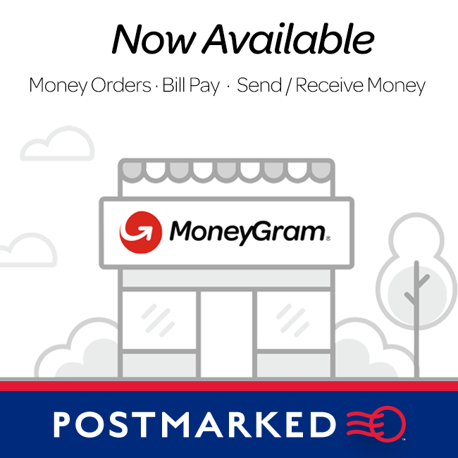 Money orders, bill payments, and money transfers are now available in-store via MoneyGram.  Come see us!  #corneliusnc #moneygram #postmarked #shipandshop #packagehub