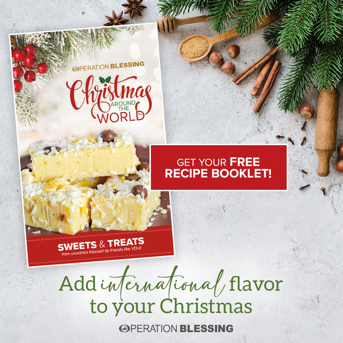 operationbless's tweet image. It's that time of year again! 🎄 Operation Blessing wants to offer the "Christmas Around the World: Sweets &amp;amp; Treats" recipe booklet as our FREE gift to YOU. Enjoy a taste of Christmas! go.ob.org/HolidaySweetsB…

#holidayseason #sweetsandtreats #christmasdesserts