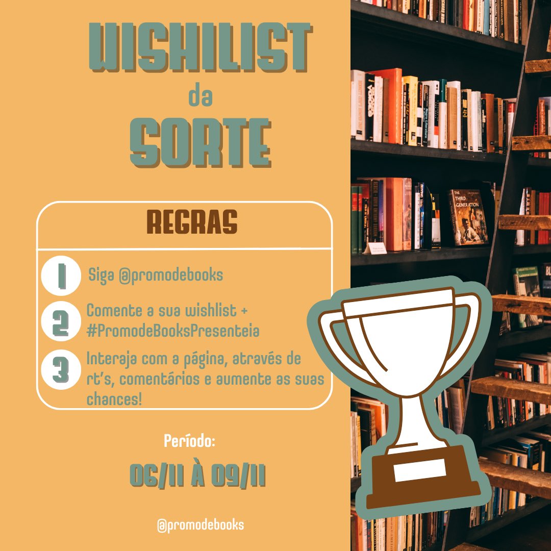 promodebooks's tweet photo. 📚 Wishlist da Sorte - Esquenta Black Friday
↪️ Vamos PRESENTEAR alguns seguidores com um livro da sua wishlist!
Regras:
- Seguir @promodebooks
- Comentar sua wishlist + #PromodeBooksPresenteia
- Dê RT nesse tweet
- Dar RTS, favs, comentar nos posts aumenta as suas chances! https://t.co/Td7Ou5CJmU