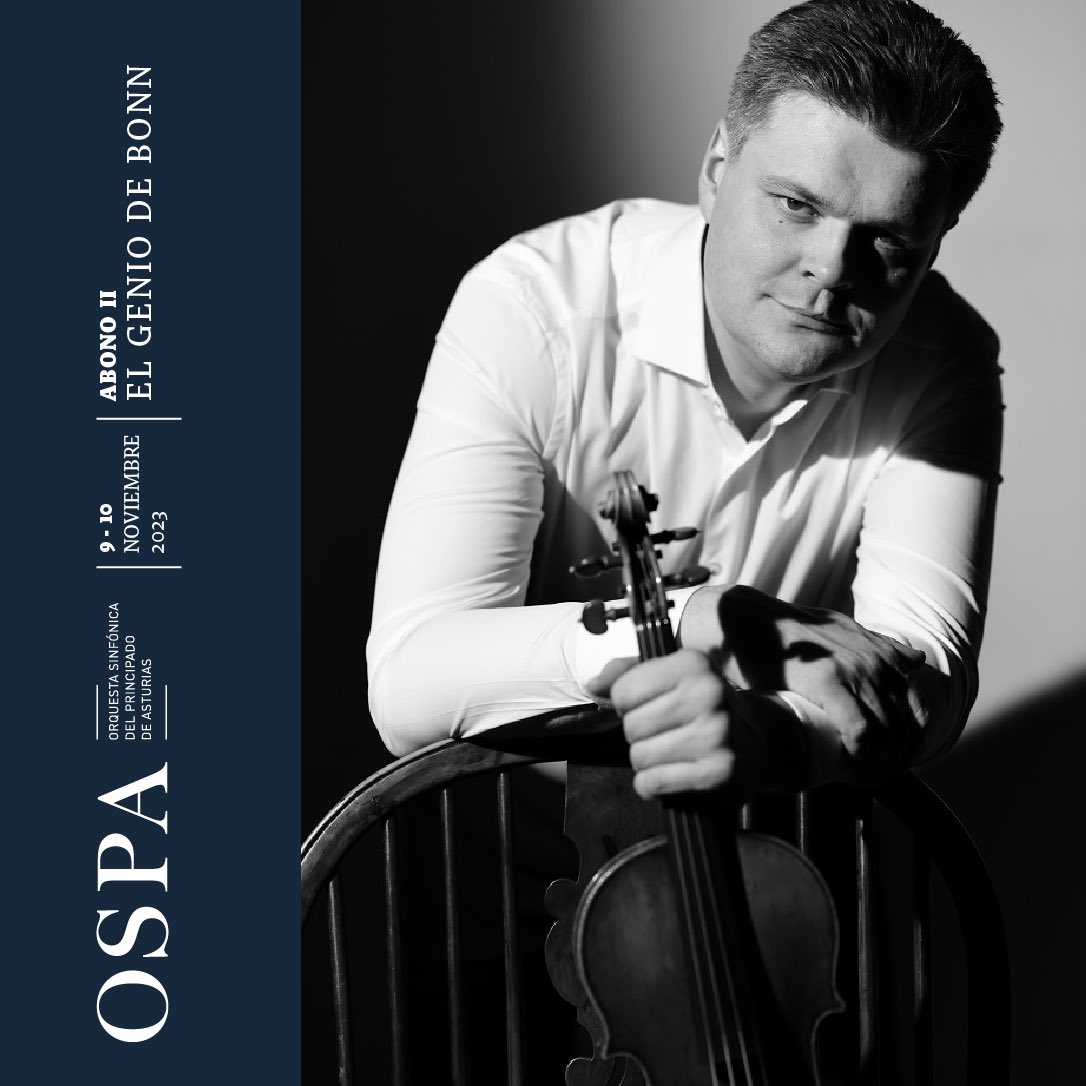 OSPAcom's tweet photo. Esta semana continuamos nuestra temporada de abono con el programa 𝐄𝐥 𝐠𝐞𝐧𝐢𝐨 𝐝𝐞 𝐁𝐨𝐧𝐧, con #RomanSimovic como director y solista🎻.
¡Apunta las citas!
🗓️ 9 de noviembre 📍 Casa de Cultura | Avilés 🕖 20.15
🗓️ 10 de noviembre 📍 @AuditorioOVD 🕖 20h
#ospa https://t.co/FanjCMaq8v