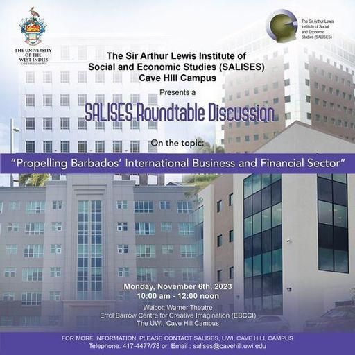 CCCEur's tweet photo. FYI: @SALISES_StAug Round Table discussion 'Propelling Barbados: International Business and Finance Sector.' https://t.co/mPk9IbsOLZ #Caribbean #CARICOM #UWI #CaveHill #SALISES #Barbados #InternaitonalBusiness #Finance #Promotion https://t.co/XV60gJuu1O