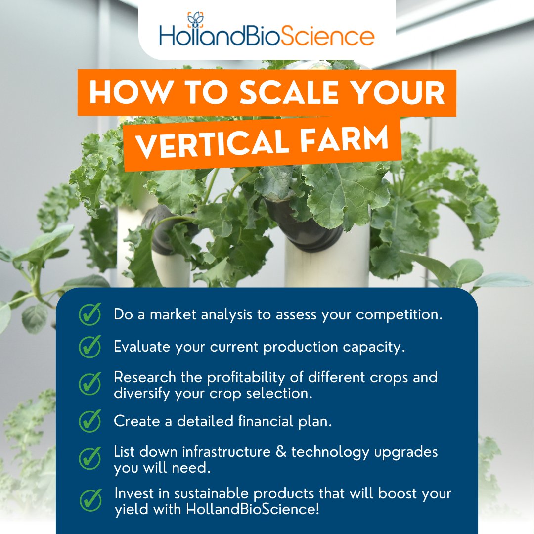 HollandBScience's tweet photo. Ready to take your vertical farm to new heights? HollandBioScience has your back! We're your partner in smart vertical farming solutions. Let's cultivate success together. https://t.co/cOw0oQXQ7X

#HollandBioScience #AgTech #SmartSoillessGrowing #SustainableFarming https://t.co/7c40HWwKDR