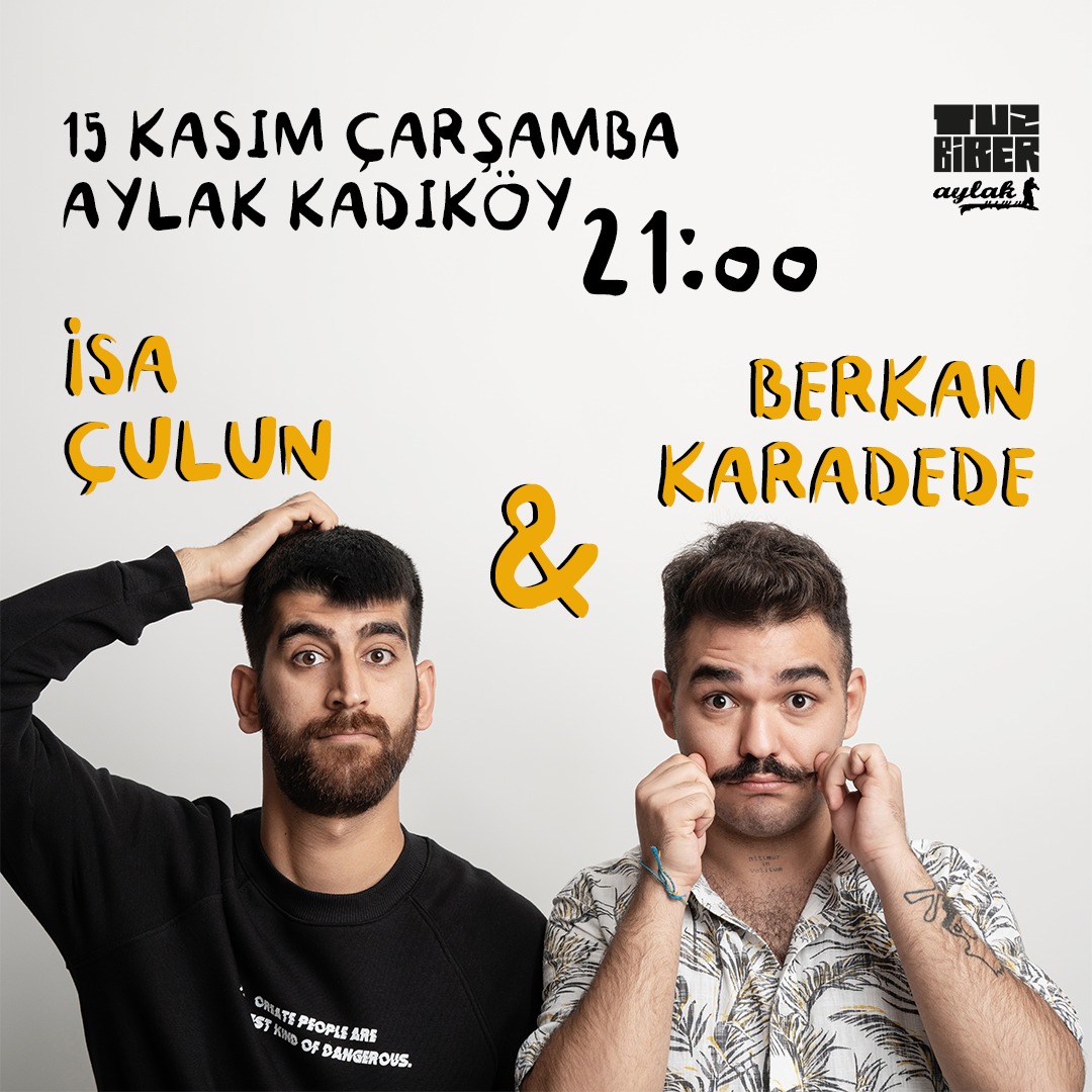 tuzbiberstandup's tweet photo. Cüceler, Gelenekler ve Türkiye Mozaiğine değinen çift kişilik gösterileriyle Berkan Karadede ve İsa Çulun 40’ar dakikalık setleriyle;

🗓15 Kasım Çarşamba 21.00’de
📍Aylak Bar Kadıköy’de!
🎫 Biletler: https://t.co/juAIRkXdgE
2 kişilik davetiye için RT + TAKİP! https://t.co/iZfXnrwWZo
