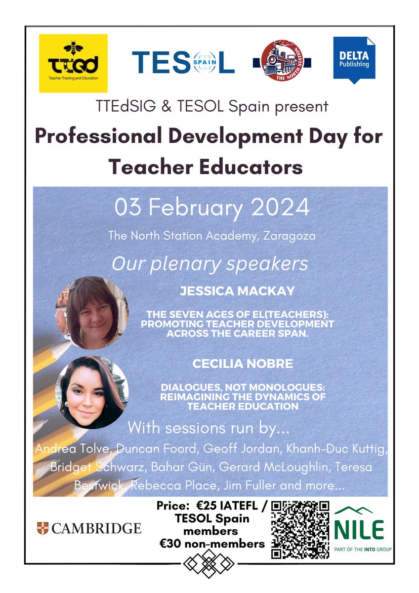 TESOL-SPAIN (@tesolspain) on Twitter photo <a href="/IATEFL_TTEdSIG/">IATEFL TTEd SIG</a> & <a href="/TESOLSpain/">TESOL-SPAIN</a> present Professional Development Day for Teacher Educators in Zaragoza on 3rd February 2024
Tickets are €25 for TTEdSIG & TESOL Spain Members and €30 for Non-members
🔗 entradium.com/es/events/tted… <a href="/IATEFL_TTEdSIG/">IATEFL TTEd SIG</a> & <a href="/TESOLSpain/">TESOL-SPAIN</a> present Professional Development Day for Teacher Educators in Zaragoza on 3rd February 2024
Tickets are €25 for TTEdSIG & TESOL Spain Members and €30 for Non-members
🔗 entradium.com/es/events/tted…