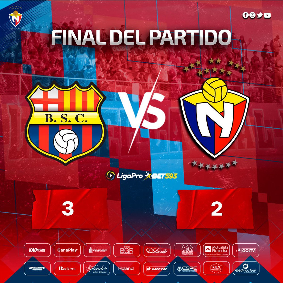 Vocero_Bitri's tweet photo. 🔴🔴GAME OVER
👨🏻💻#ElNacional dio batalla pero no le alcanzó y cayó en el #Monumental 3x2. Los goles de #Rojo lo anotaron #JOrdonez y #JChala…
👉https://t.co/qVzB1OJwSo
.
.
.
✍️#VoceroBitri #SiempreAtuLado https://t.co/kAgM2YL9t0