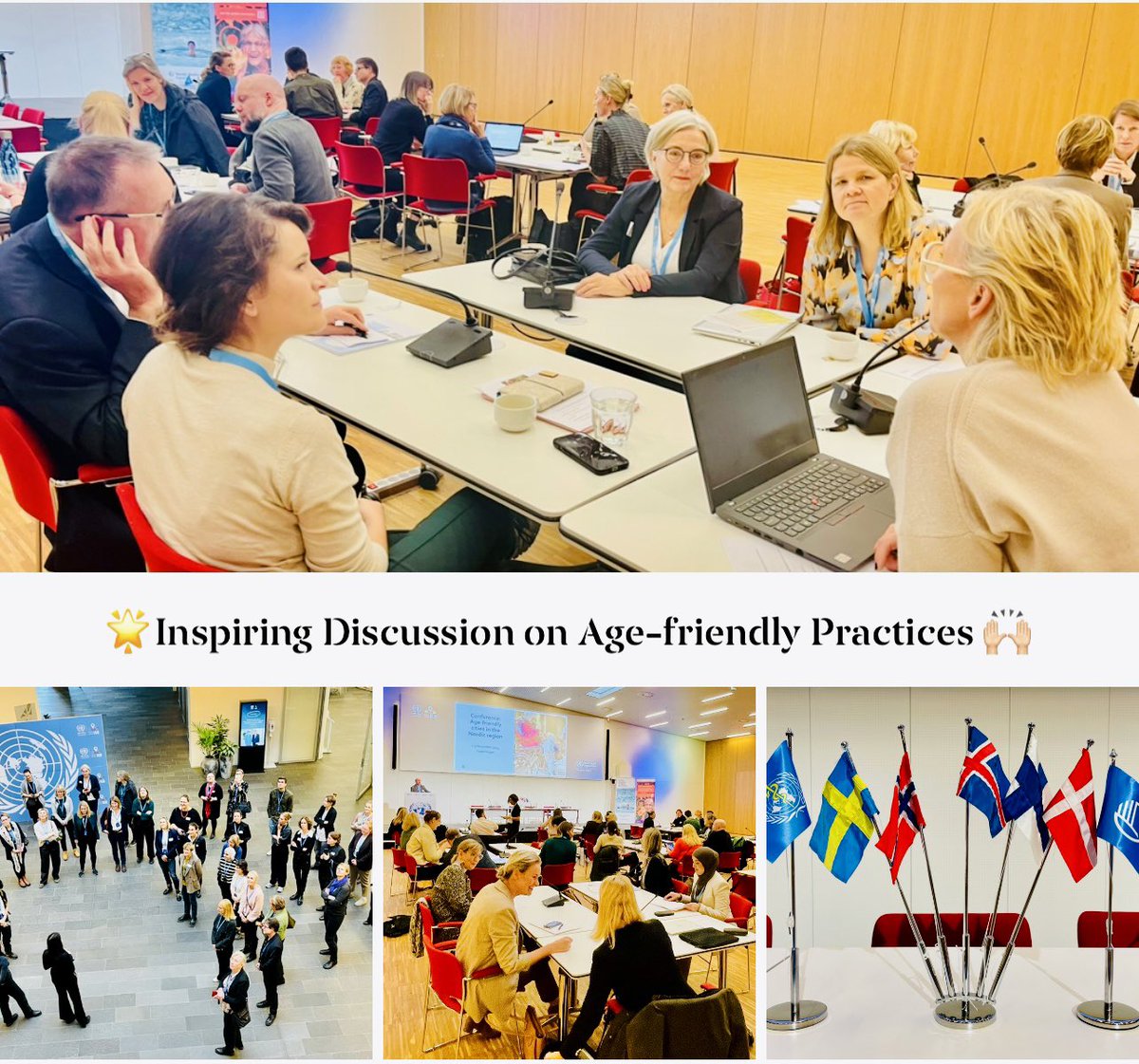 GeroNews's tweet photo. Privileged to learn from Nordic cities 🇸🇪🇳🇴🇮🇸🇫🇮:

♿️ Walker races for active aging
🪑 Chatty benches for social connections
🤝 Generational games for stronger bonds
👂🏻 Engaging older persons in city initiatives

#AgeFriendlyCities #HealthyAgeing
@Nordicwelfare1 @WHO_Europe_HCN https://t.co/2UVkhCUhsH