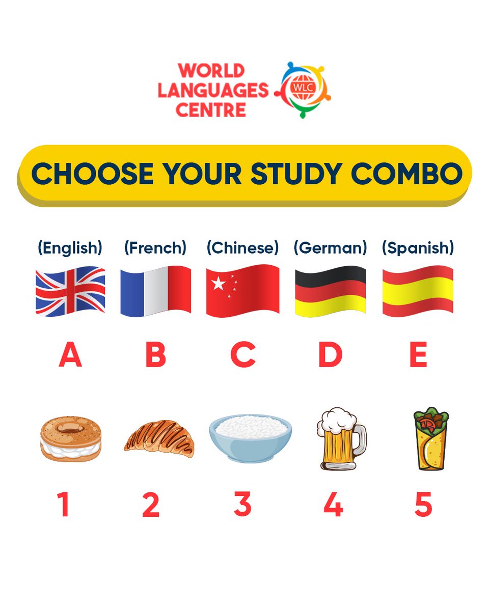 WLC_Languages's tweet photo. Which international study combo would you pick? 🤔
#wlc #worldlanguagescentre #wlccommunity #languageschool #learnlanguages #languages #french #german #spanish #chinese #linguisticskill #multilingual #studycombo #languagefun #languageactivity #activities #engaging #international https://t.co/y6pHLRFfzX
