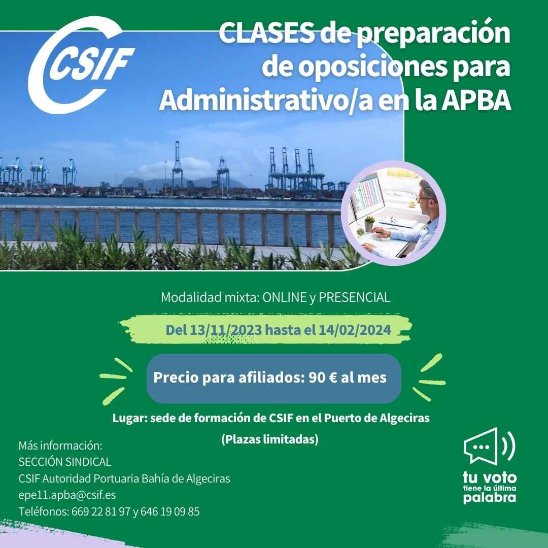 CSIFPuertosAND's tweet image. 🟢📢 Oposición para administrativo en APBA📢🟢

🟢 Prepárate con CSIF

🟢  Las bases del concurso con salida inmediata.