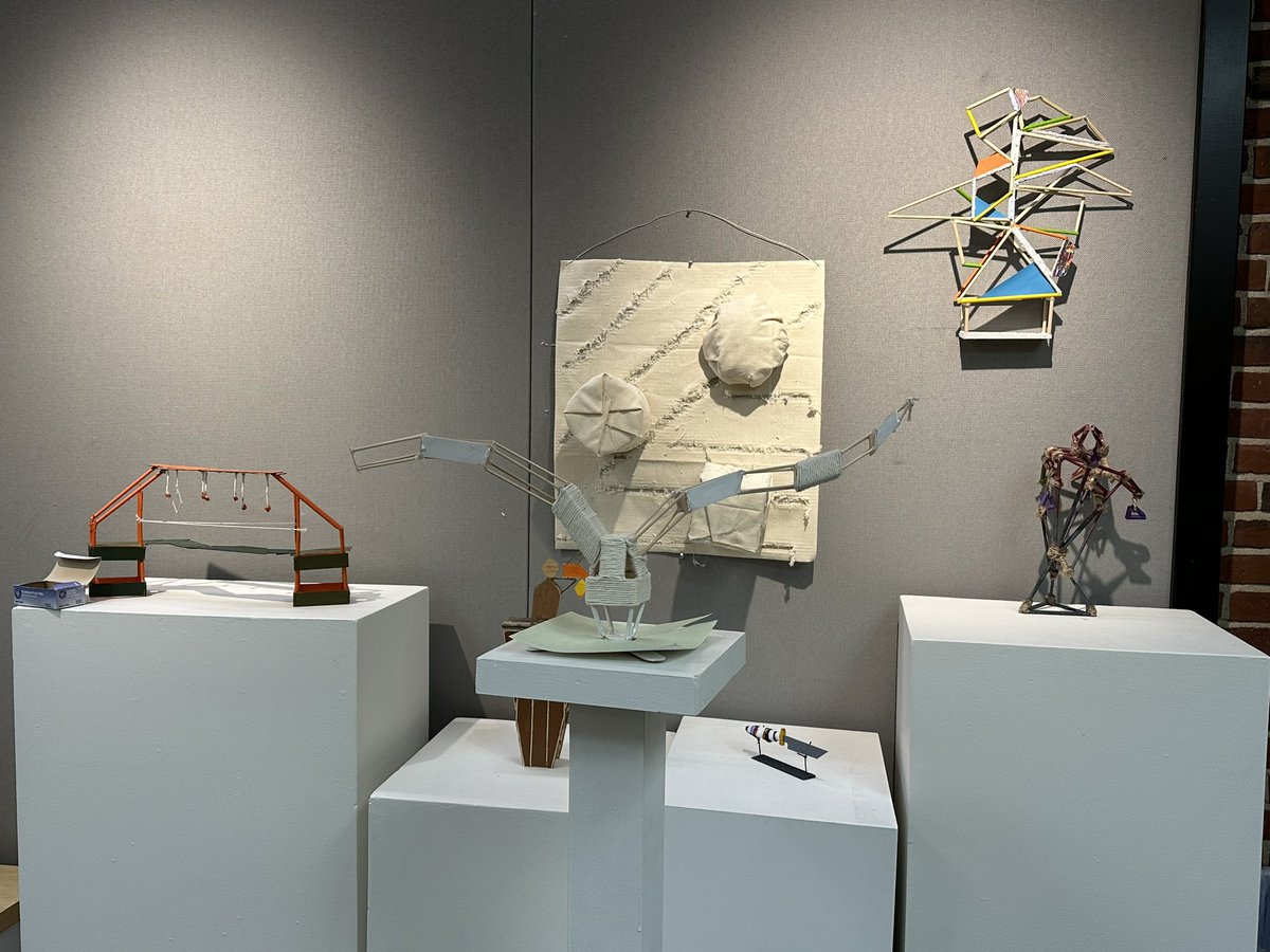 Next time you are in Trim, swing by the back hallway behind the BabsonARTS office and get a glimpse of the dynamic and intricate work from Adjunct Lecturer Olivia Baldwin’s painting and sculpture classes.