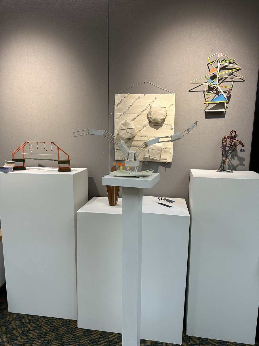 BabsonARTS's tweet photo. Next time you are in Trim, swing by the back hallway behind the BabsonARTS office and get a glimpse of the dynamic and intricate work from Adjunct Lecturer Olivia Baldwin’s painting and sculpture classes. https://t.co/7w24uDvuWZ
