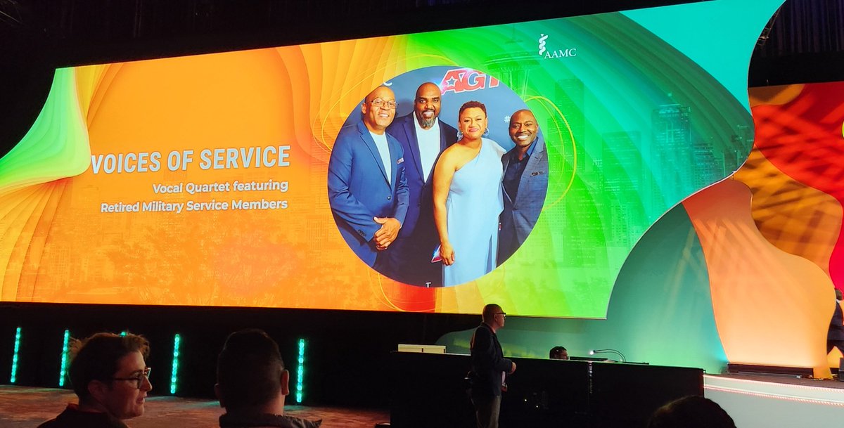 Voices of Service Quartet inspired us to Rise Up! for one another, especially those who are suffering in silence - as we prepare to discuss Are We Turning Our Backs On Those in Poverty? today.  #AAMC23 #BeYourSavingGrace