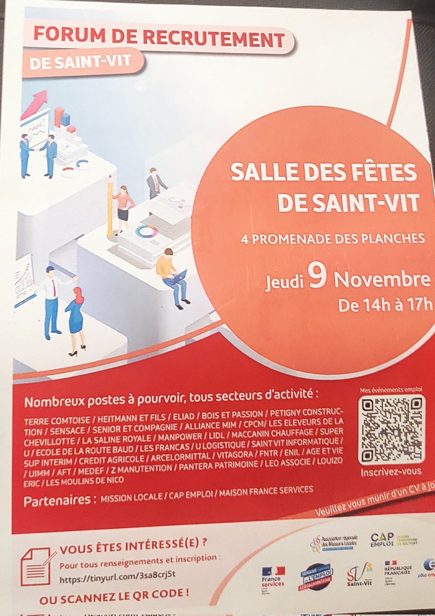 SAVE THE DATE #Forum #recrutement à #saintvit #doubs en #bfc #onestlapourvous
