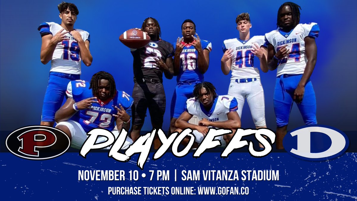 🏈 Your 24-6A district champs will be hosting the Pearland Oilers in the first round of the playoffs! ‼️ Catch the highly anticipated matchup here at Sam Vitanza Stadium this Friday at 7 p.m. 🎟️ Ticket information is being finalized and will be available as soon as possible.
