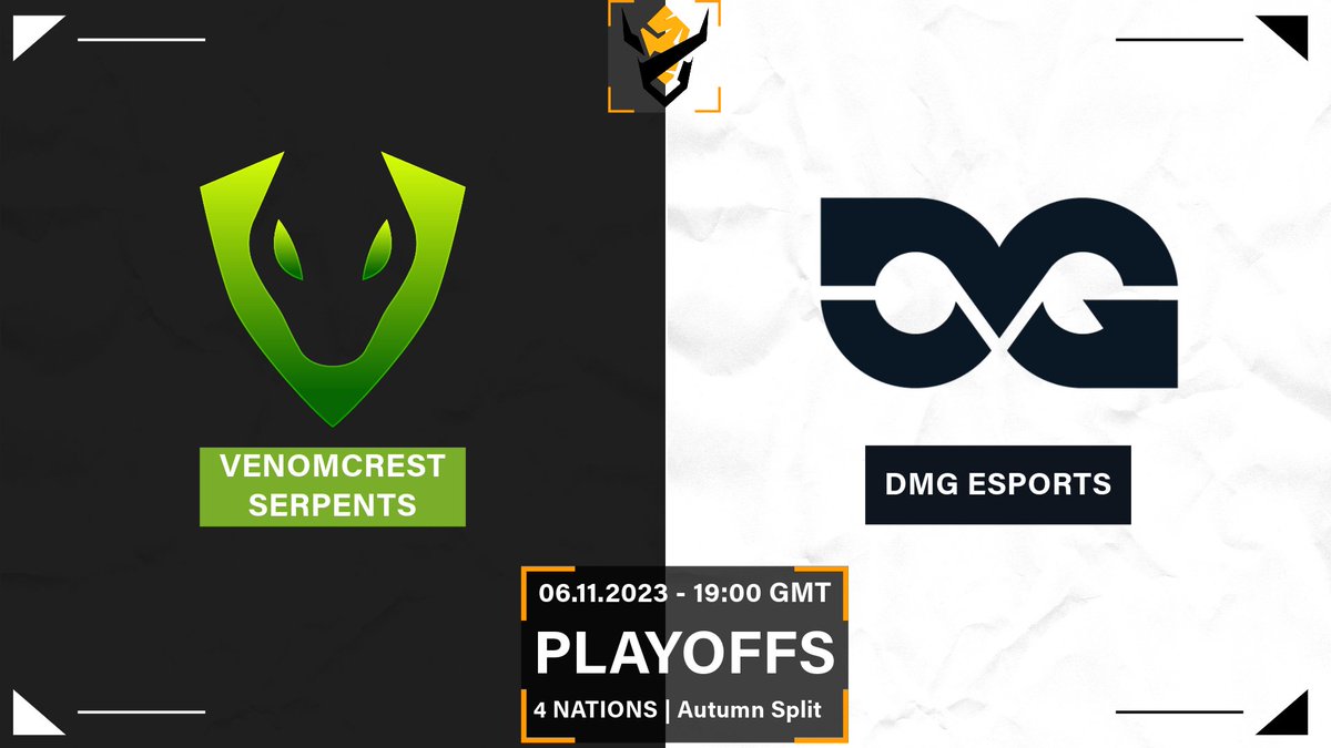 🇬🇧Venomcrest Serpents 4 Nations, Playoffs!🇬🇧

We are kicking off the 4 nations playoffs tonight as we take on DMG in the UB semi final, with the winner jumping to UB finals - one step closer to NLC RPS

⚔️<a href="/DMGesportsUK/">DMG United Kingdom</a> 
⏰19:00 GMT
📹twitch.tv/theukel

#ReleaseTheVenom
